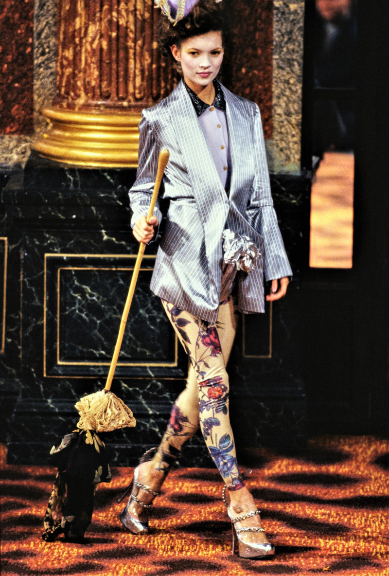 Kate Moss featured in  the Vivienne Westwood fashion show for Spring/Summer 1994