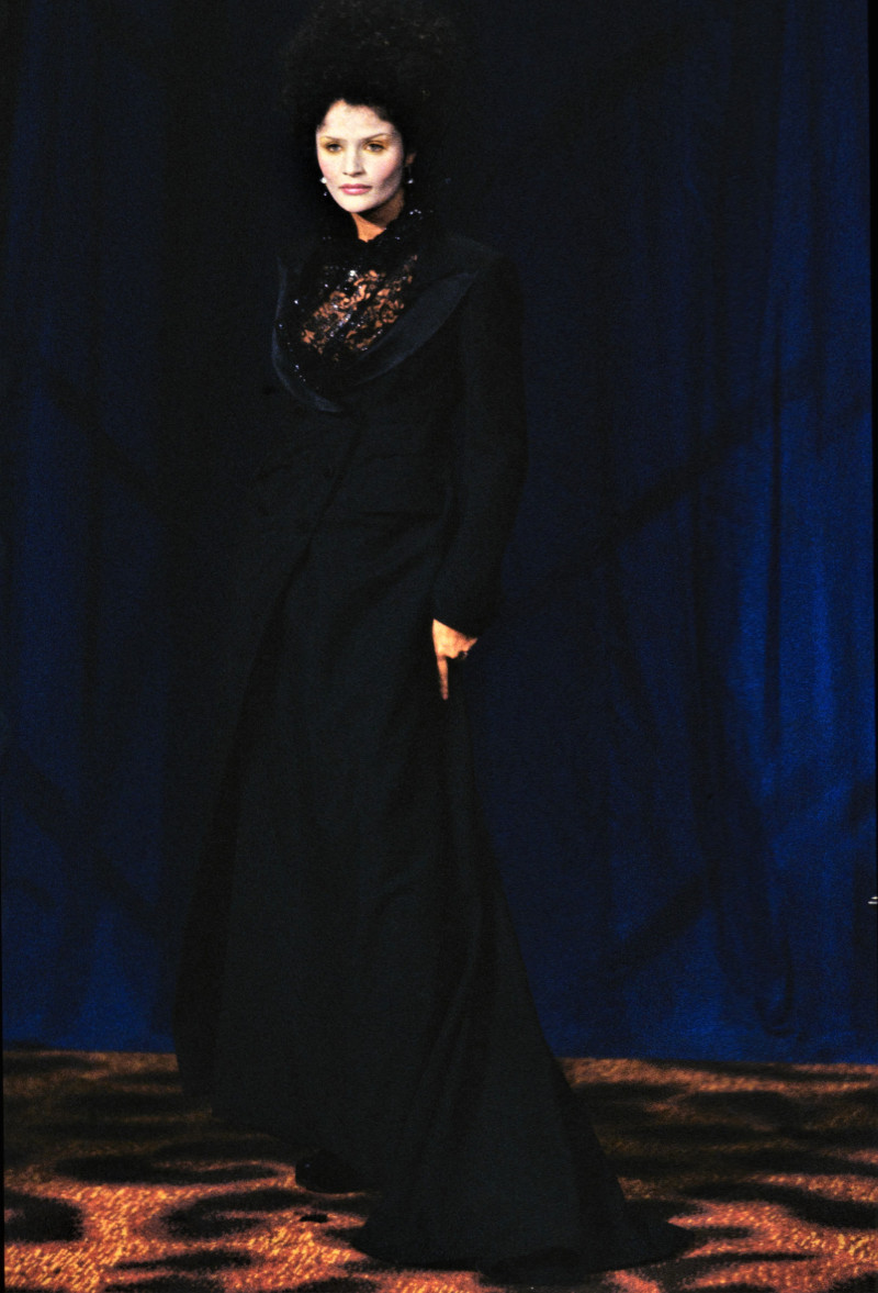 Helena Christensen featured in  the Vivienne Westwood fashion show for Spring/Summer 1994