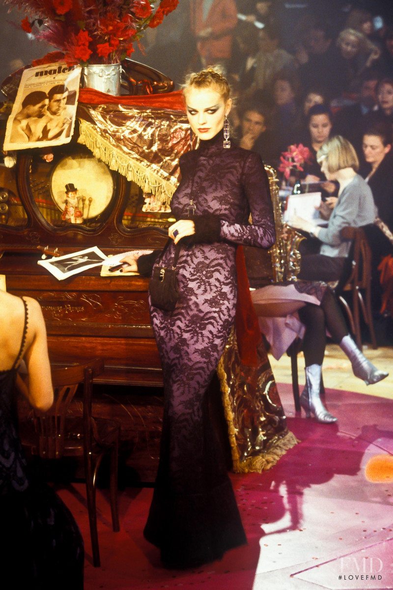 Eva Herzigova featured in  the John Galliano fashion show for Autumn/Winter 1998