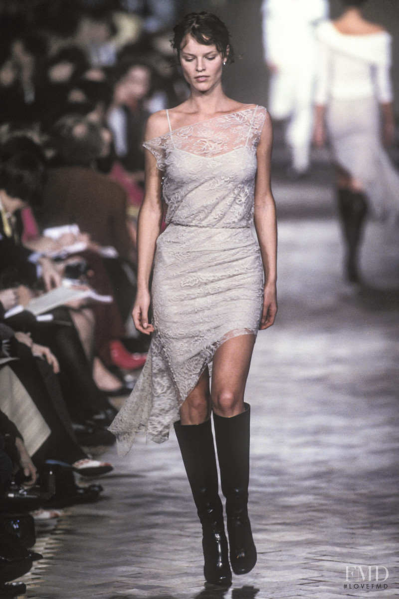 Eva Herzigova featured in  the Chloe fashion show for Autumn/Winter 1999