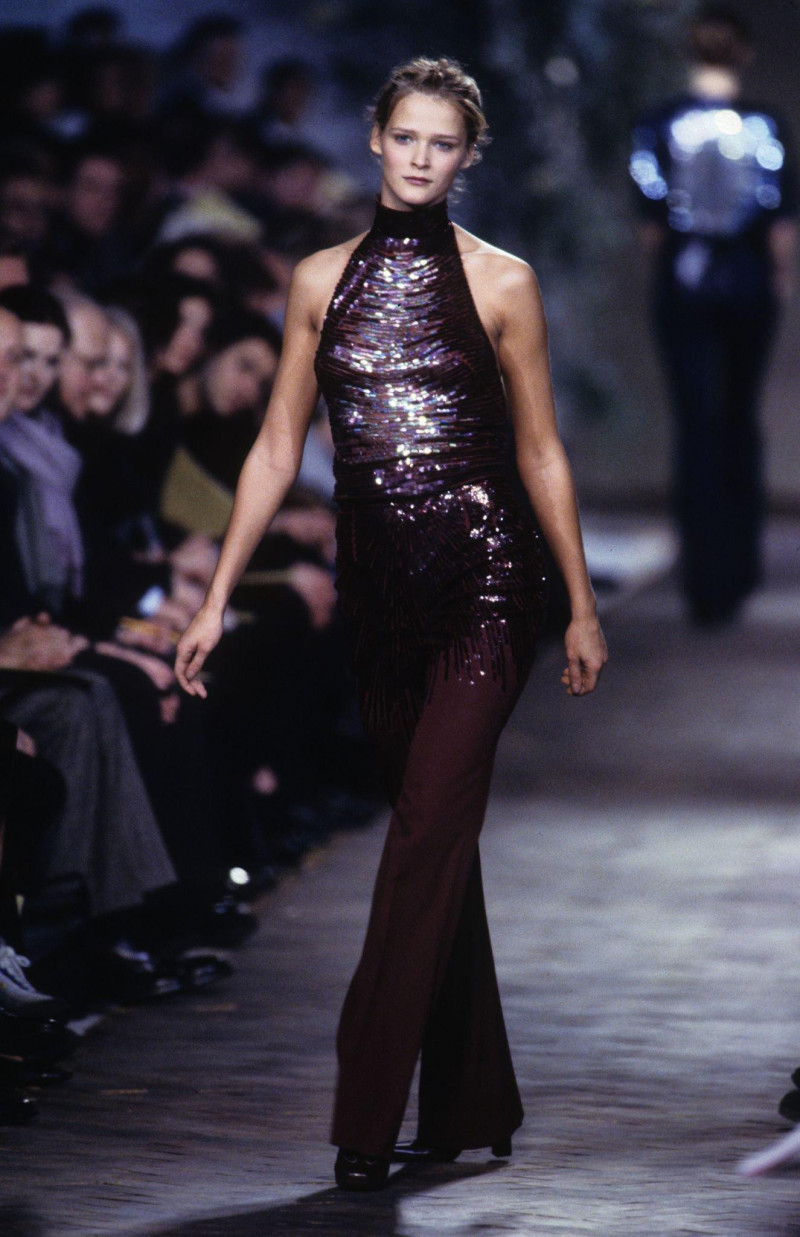 Carmen Kass featured in  the Chloe fashion show for Autumn/Winter 1999