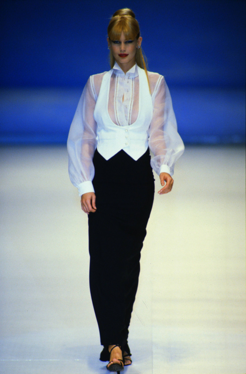 Claudia Schiffer featured in  the Christian Dior fashion show for Spring/Summer 1996