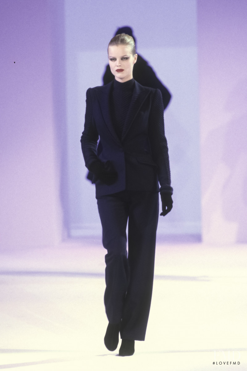 Eva Herzigova featured in  the Mugler fashion show for Autumn/Winter 1998