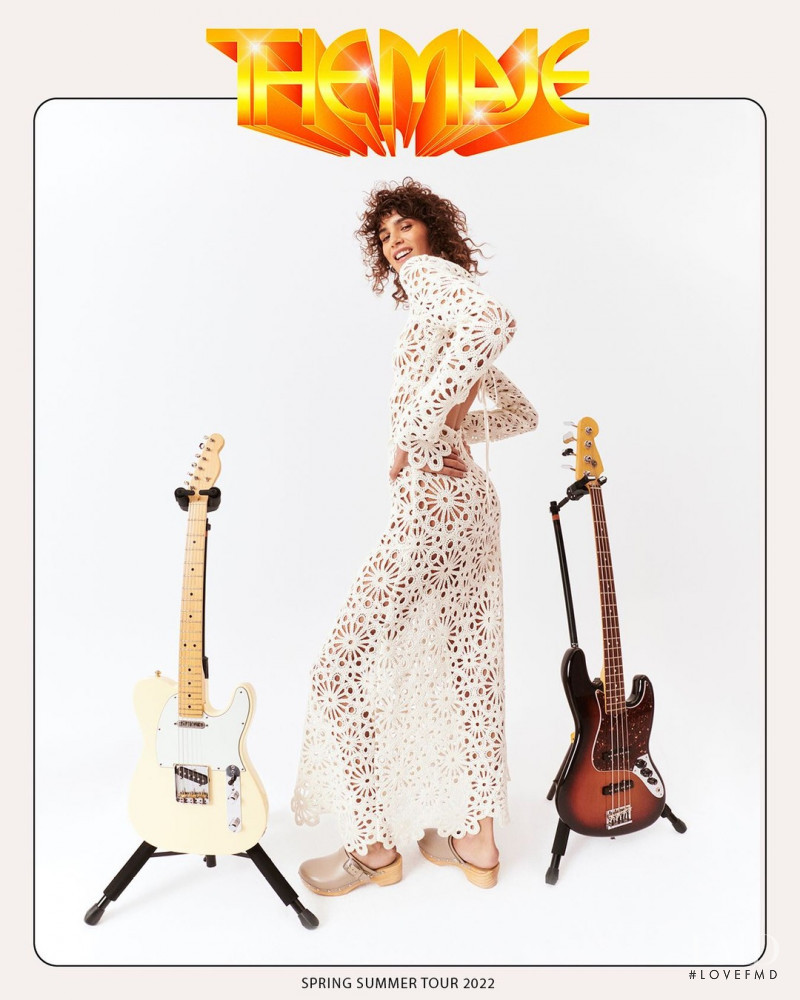 Mica Arganaraz featured in  the Maje advertisement for Spring/Summer 2022