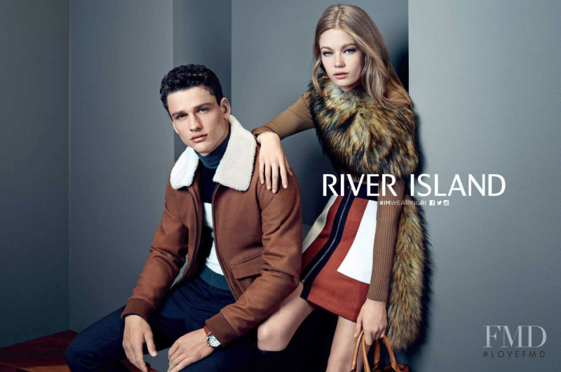 Hollie May Saker featured in  the River Island advertisement for Autumn/Winter 2015