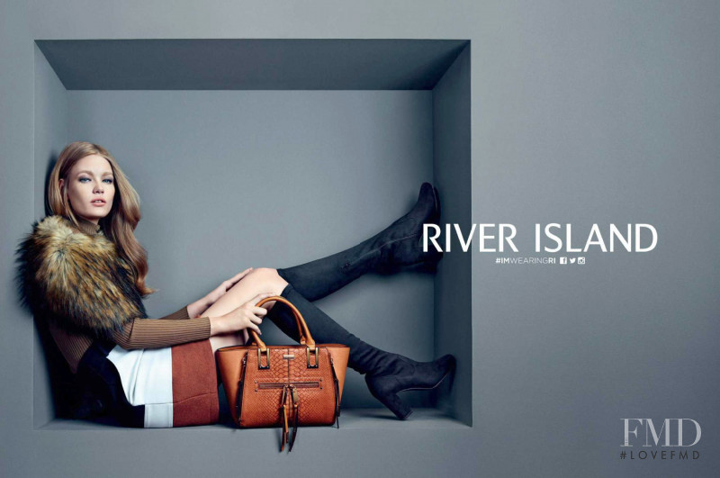 Hollie May Saker featured in  the River Island advertisement for Autumn/Winter 2015