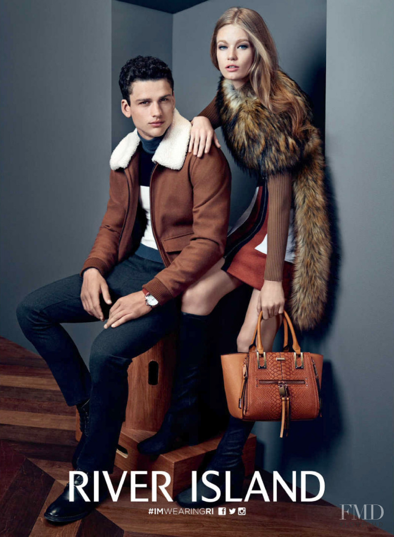 Hollie May Saker featured in  the River Island advertisement for Autumn/Winter 2015