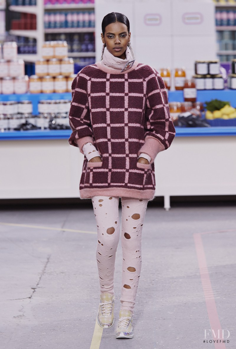 Grace Mahary featured in  the Chanel fashion show for Autumn/Winter 2014