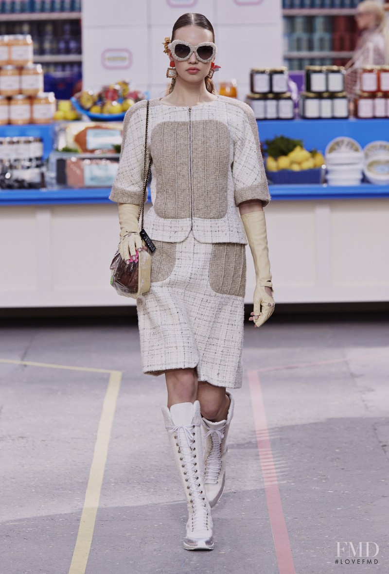 Kid Plotnikova featured in  the Chanel fashion show for Autumn/Winter 2014