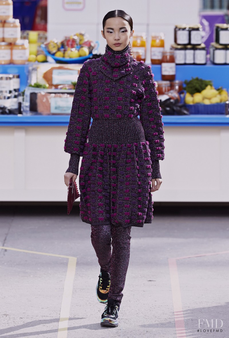 Xiao Wen Ju featured in  the Chanel fashion show for Autumn/Winter 2014