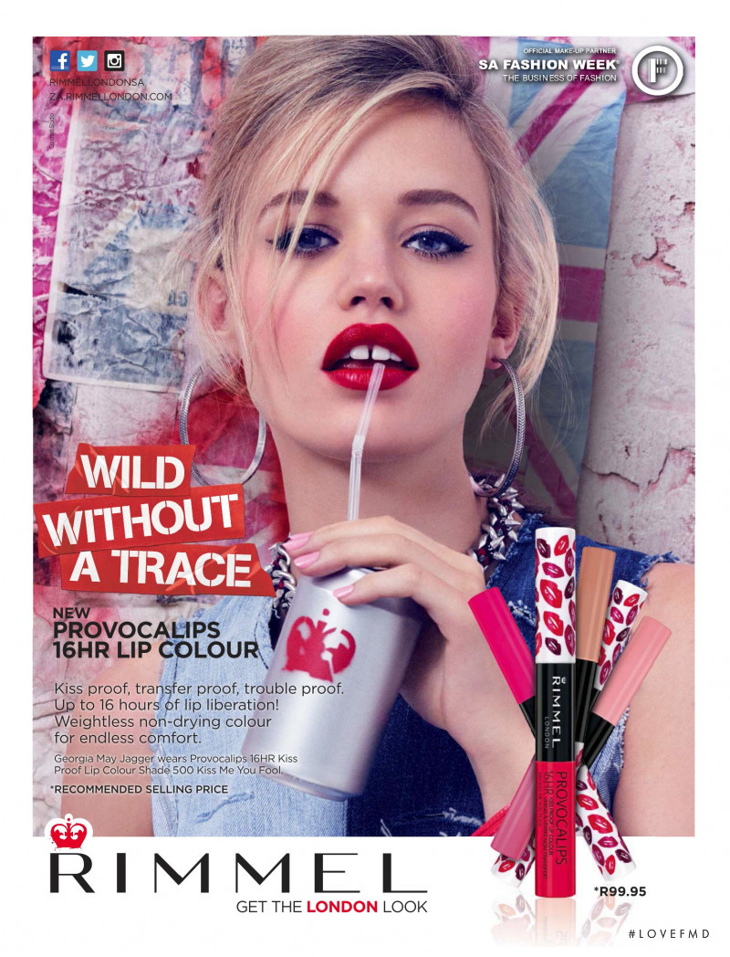 Georgia May Jagger featured in  the Rimmel advertisement for Spring/Summer 2015
