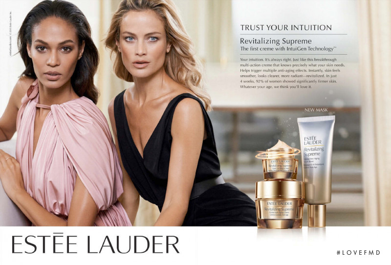 Joan Smalls featured in  the Estée Lauder advertisement for Spring/Summer 2015