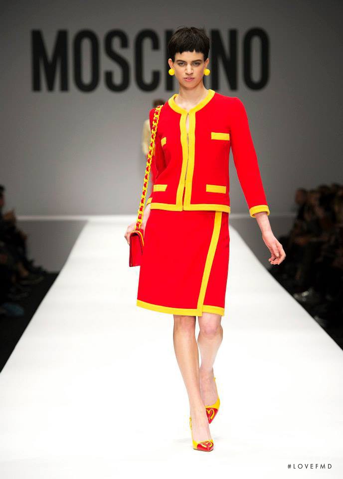 Lily McMenamy featured in  the Moschino fashion show for Autumn/Winter 2014