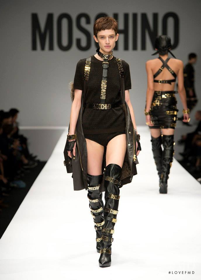 Kate Goodling featured in  the Moschino fashion show for Autumn/Winter 2014