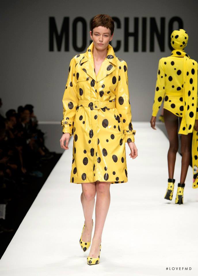 Hollie May Saker featured in  the Moschino fashion show for Autumn/Winter 2014