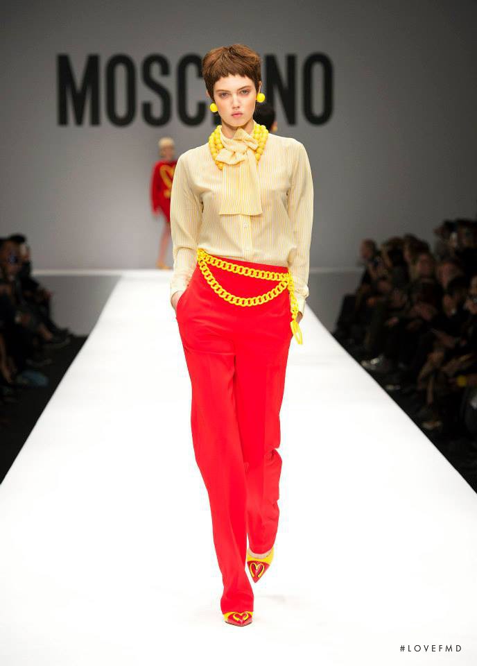 Lindsey Wixson featured in  the Moschino fashion show for Autumn/Winter 2014