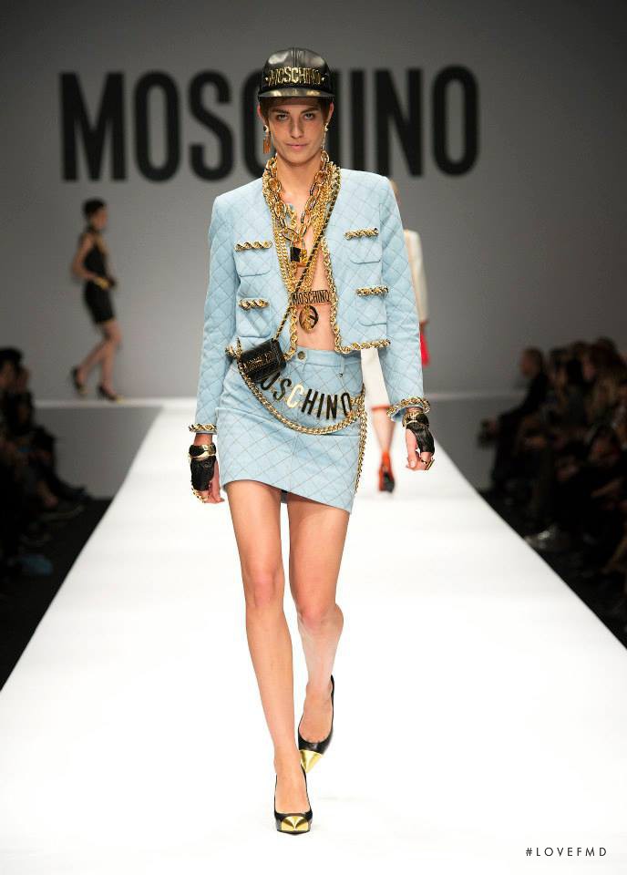 Nadja Bender featured in  the Moschino fashion show for Autumn/Winter 2014