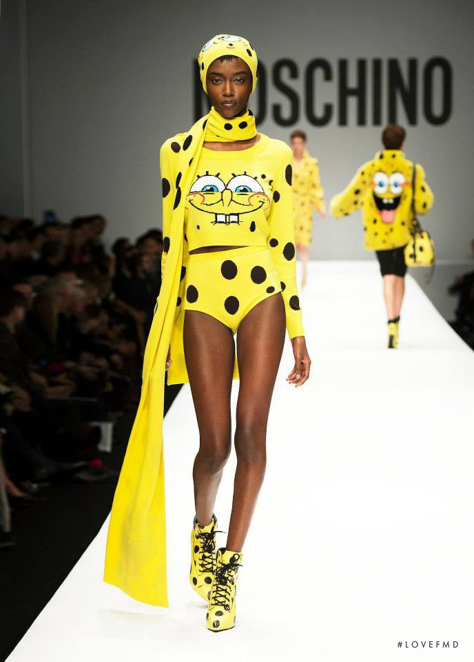 Riley Montana featured in  the Moschino fashion show for Autumn/Winter 2014