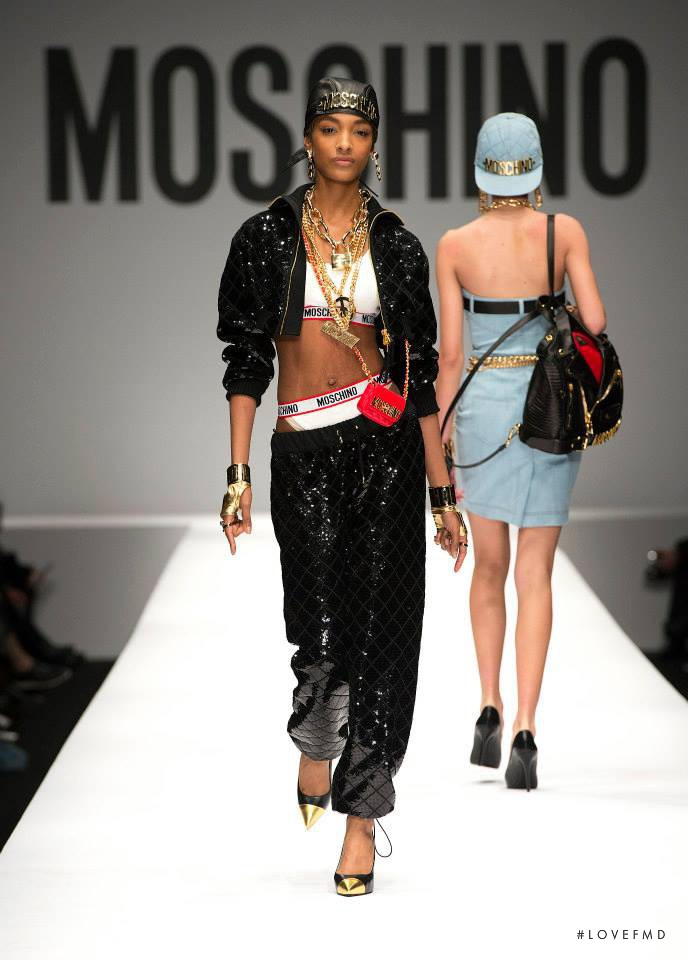 Jourdan Dunn featured in  the Moschino fashion show for Autumn/Winter 2014