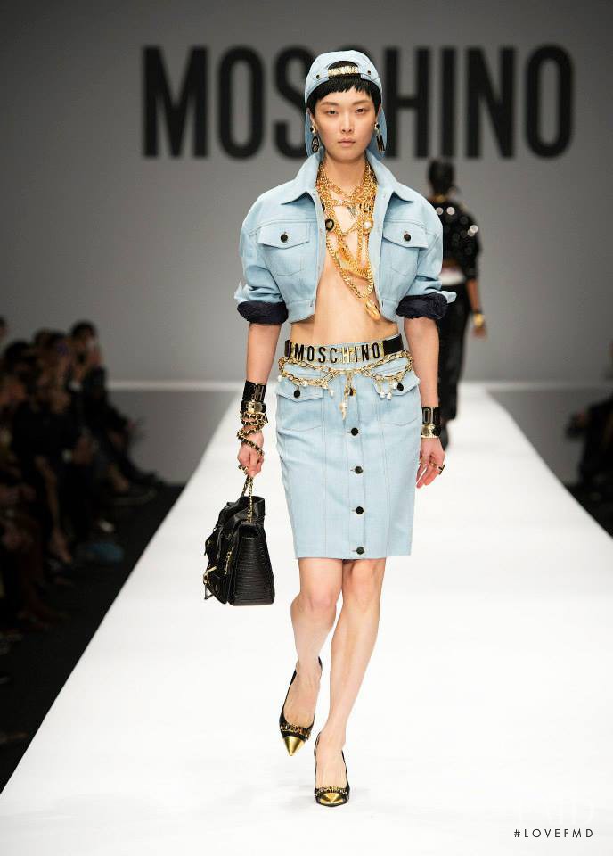 Sung Hee Kim featured in  the Moschino fashion show for Autumn/Winter 2014