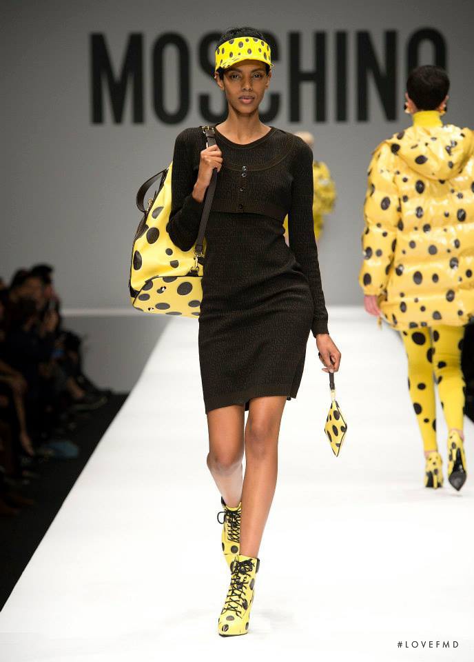 Grace Mahary featured in  the Moschino fashion show for Autumn/Winter 2014