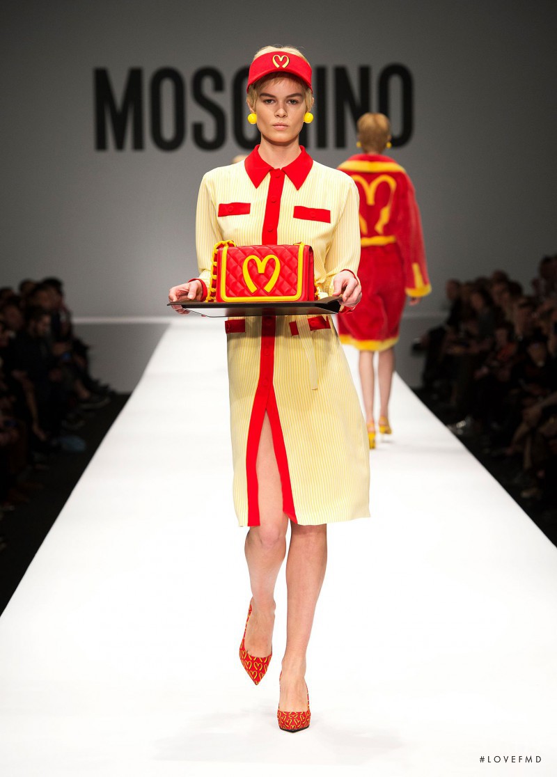 Anna Ewers featured in  the Moschino fashion show for Autumn/Winter 2014