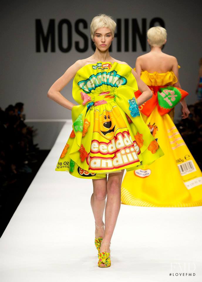 Sasha Luss featured in  the Moschino fashion show for Autumn/Winter 2014