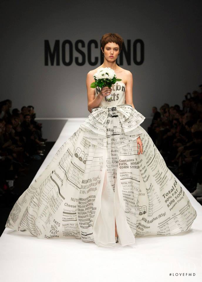Lindsey Wixson featured in  the Moschino fashion show for Autumn/Winter 2014