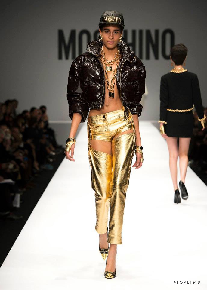Cindy Bruna featured in  the Moschino fashion show for Autumn/Winter 2014