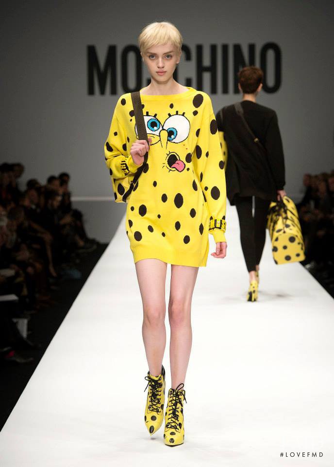 Esmeralda Seay-Reynolds featured in  the Moschino fashion show for Autumn/Winter 2014