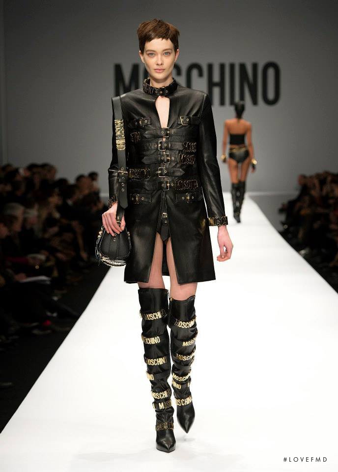 Tanya Katysheva featured in  the Moschino fashion show for Autumn/Winter 2014