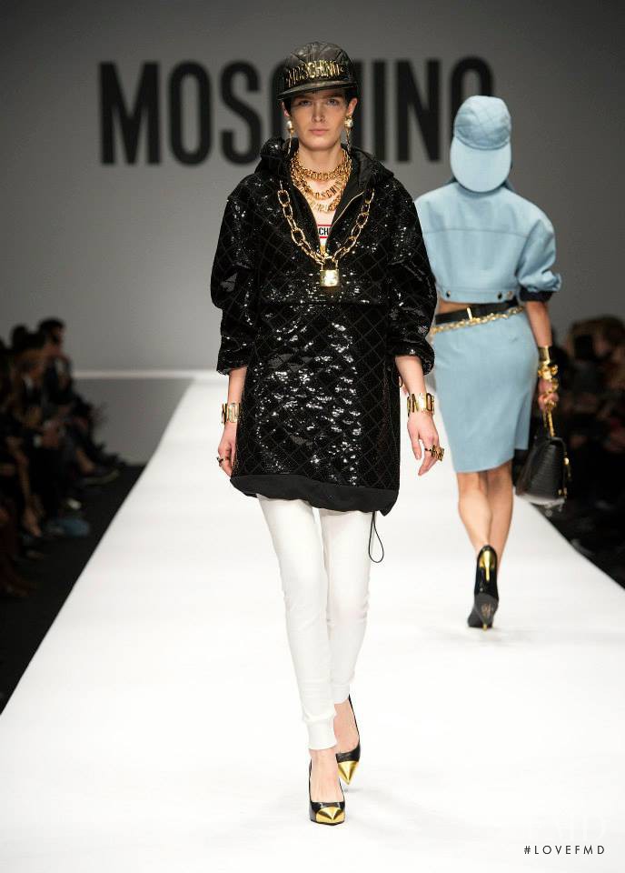 Zlata Mangafic featured in  the Moschino fashion show for Autumn/Winter 2014