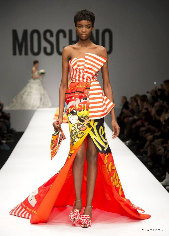 Maria Borges featured in  the Moschino fashion show for Autumn/Winter 2014