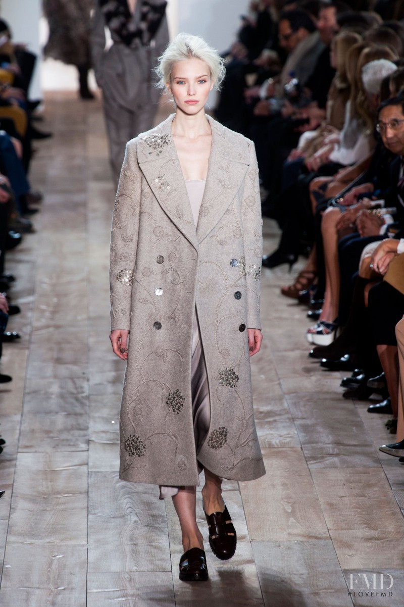 Sasha Luss featured in  the Michael Kors Collection fashion show for Autumn/Winter 2014
