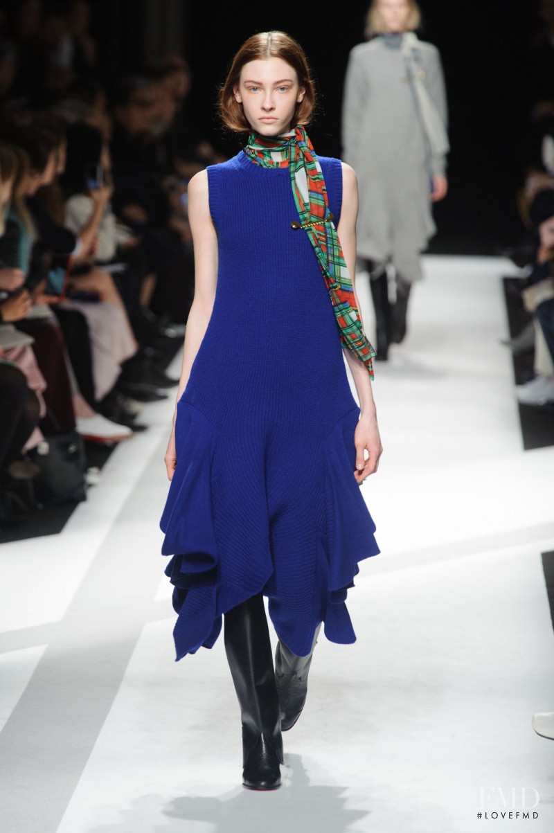 Lera Tribel featured in  the Sacai fashion show for Autumn/Winter 2014