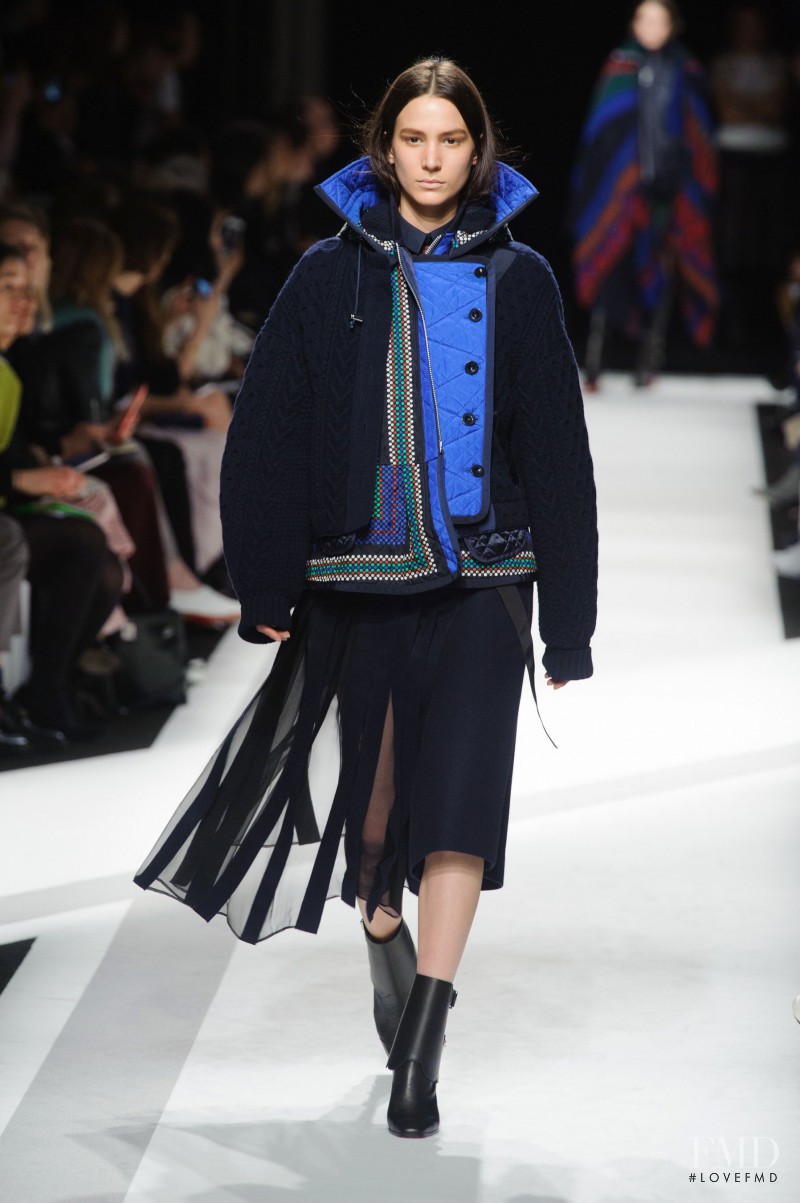Mijo Mihaljcic featured in  the Sacai fashion show for Autumn/Winter 2014