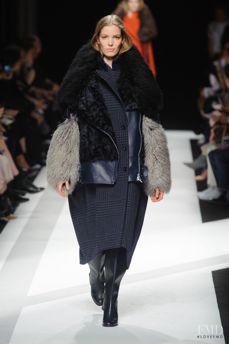 Alisa Ahmann featured in  the Sacai fashion show for Autumn/Winter 2014