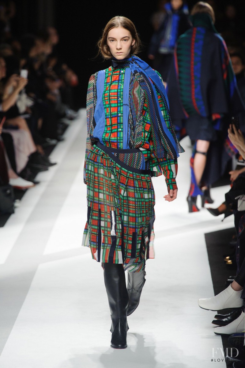 Irina Liss featured in  the Sacai fashion show for Autumn/Winter 2014