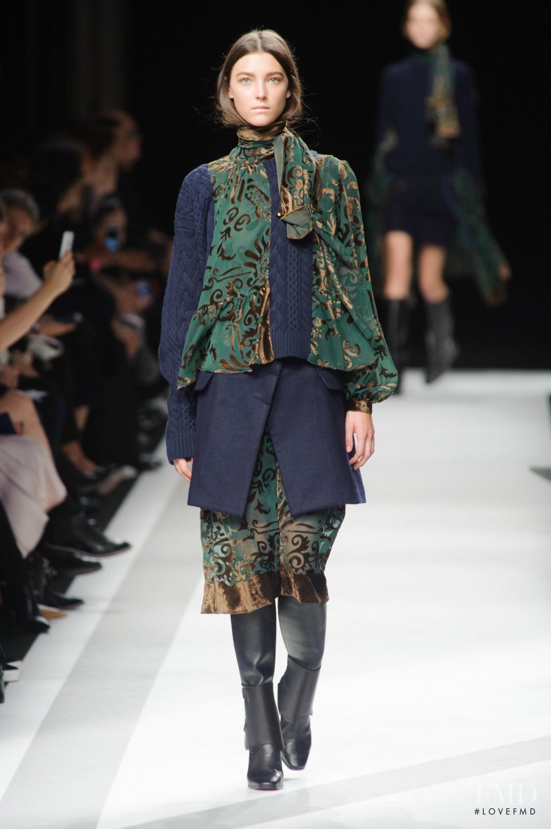 Stephanie Joy Field featured in  the Sacai fashion show for Autumn/Winter 2014