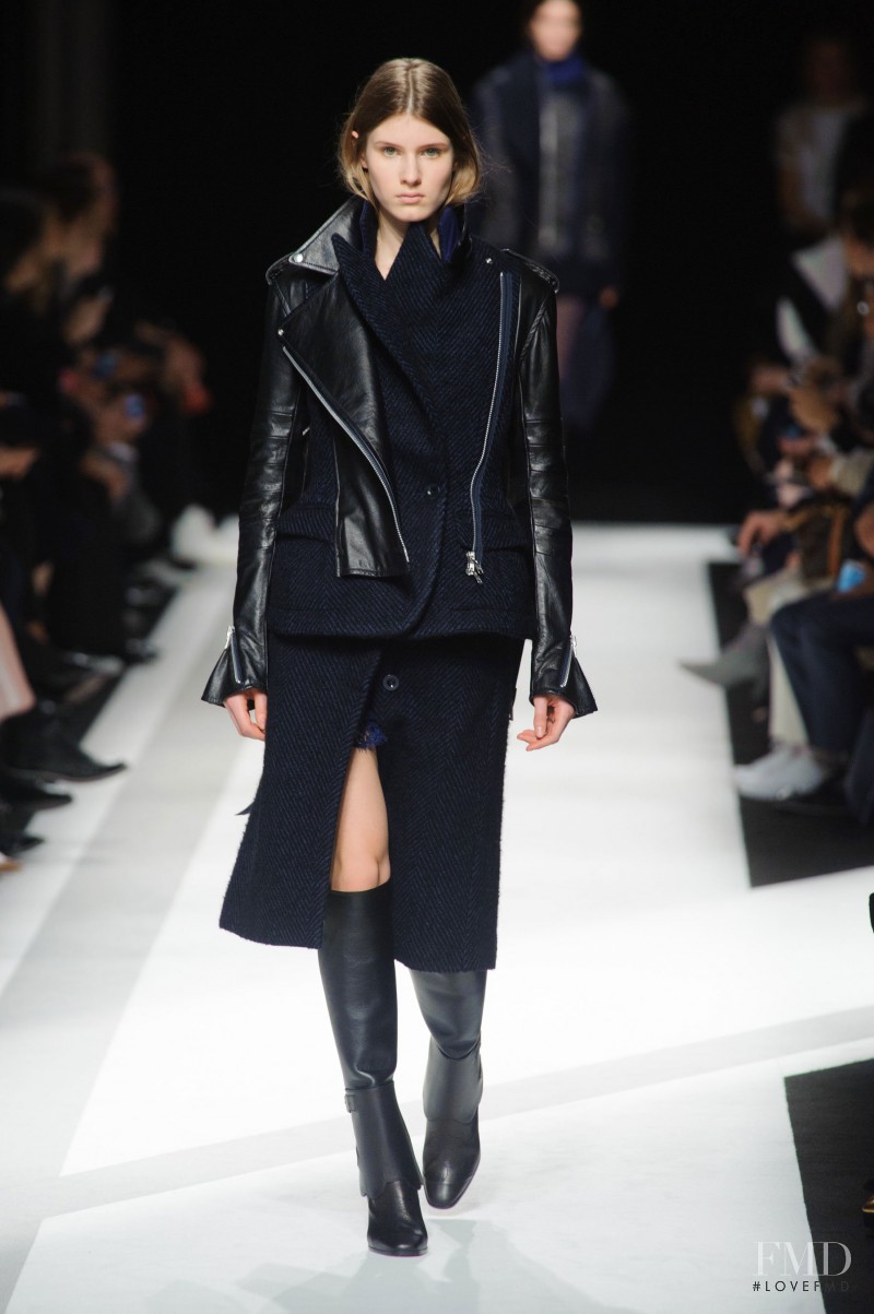 Alicia Holtz featured in  the Sacai fashion show for Autumn/Winter 2014