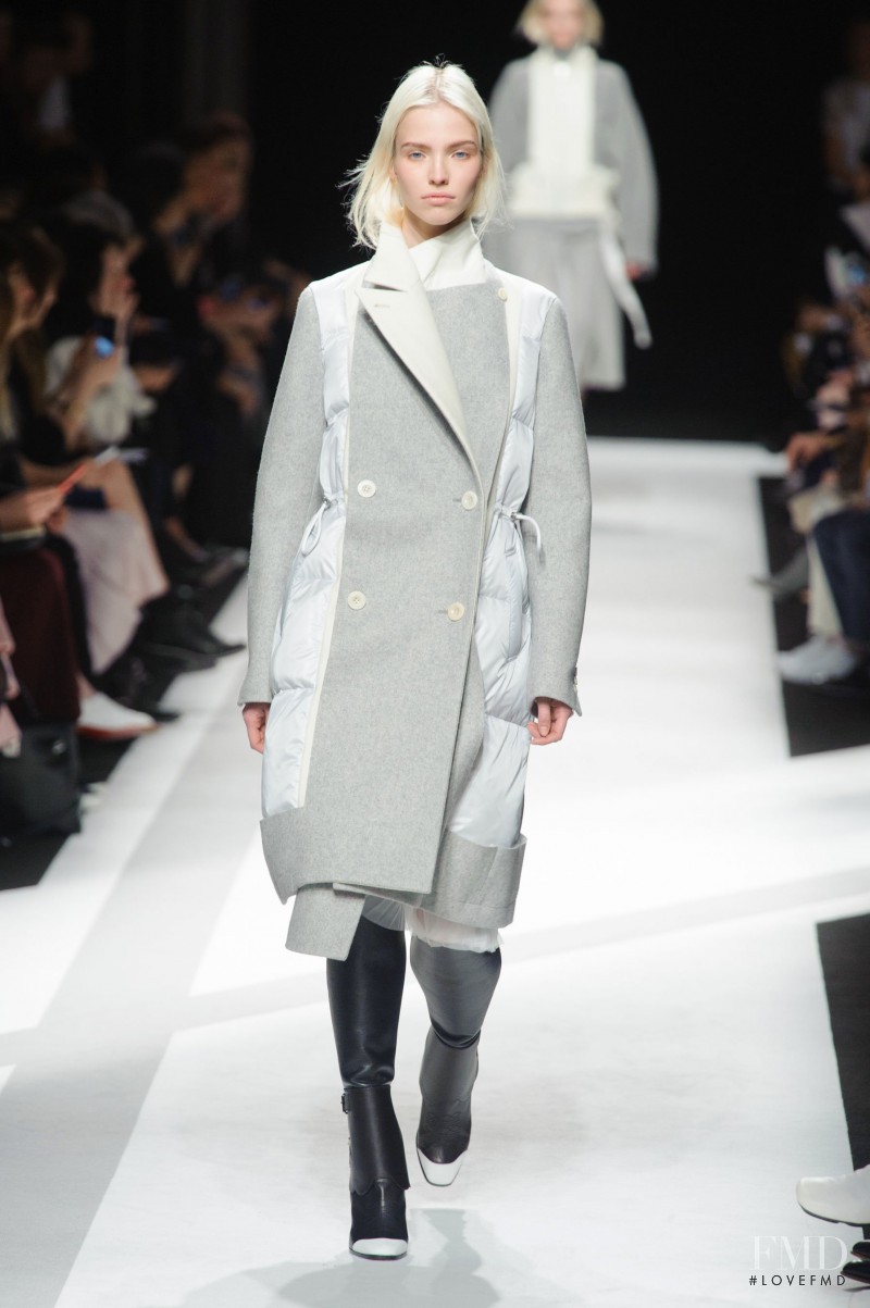 Sasha Luss featured in  the Sacai fashion show for Autumn/Winter 2014