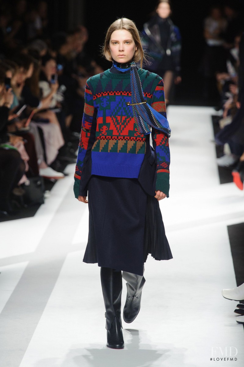 Caroline Brasch Nielsen featured in  the Sacai fashion show for Autumn/Winter 2014