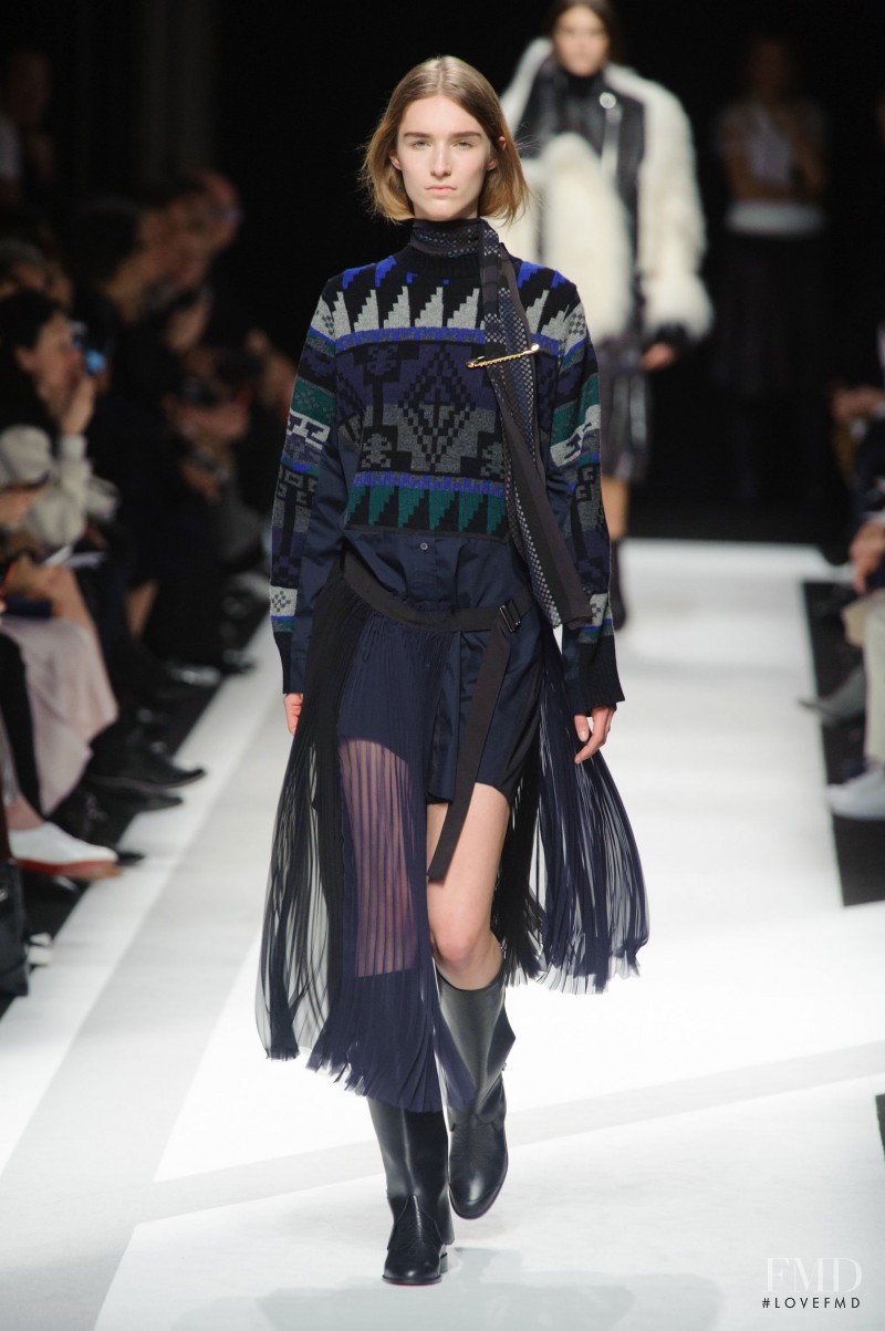 Manuela Frey featured in  the Sacai fashion show for Autumn/Winter 2014