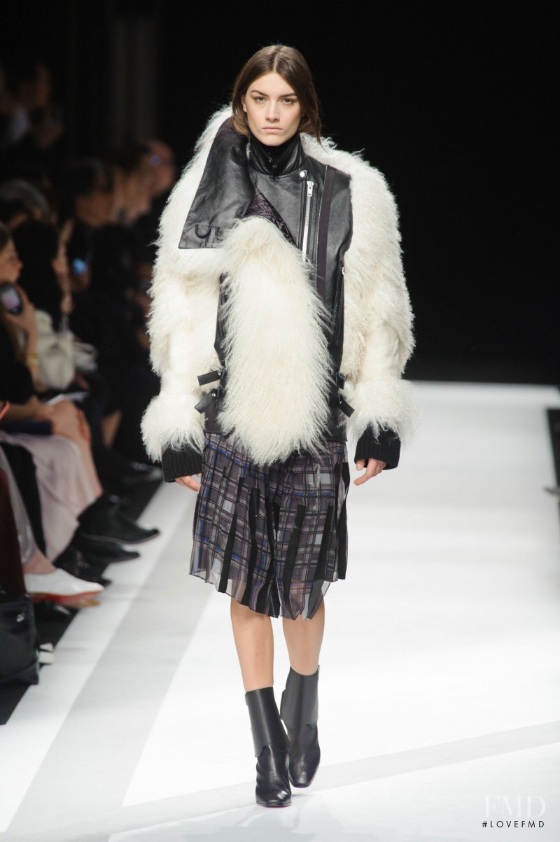 Ronja Furrer featured in  the Sacai fashion show for Autumn/Winter 2014