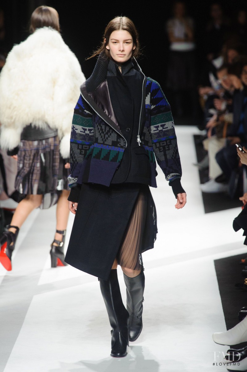 Ophélie Guillermand featured in  the Sacai fashion show for Autumn/Winter 2014
