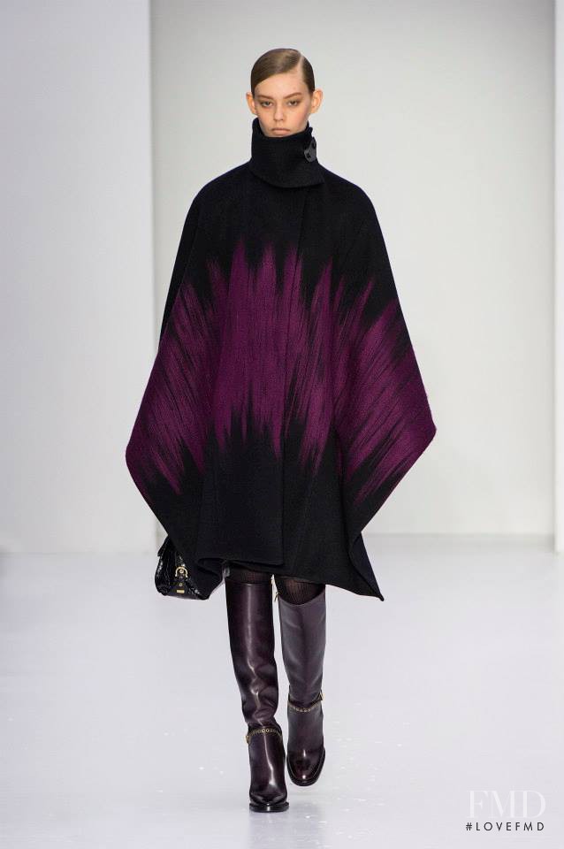 Ondria Hardin featured in  the Salvatore Ferragamo fashion show for Autumn/Winter 2014