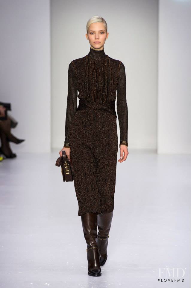 Sasha Luss featured in  the Salvatore Ferragamo fashion show for Autumn/Winter 2014