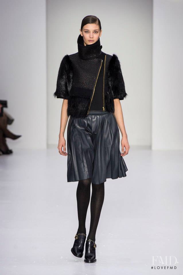 Diana Moldovan featured in  the Salvatore Ferragamo fashion show for Autumn/Winter 2014