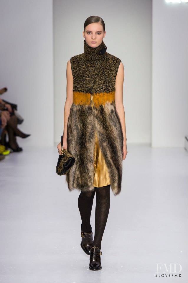Tilda Lindstam featured in  the Salvatore Ferragamo fashion show for Autumn/Winter 2014