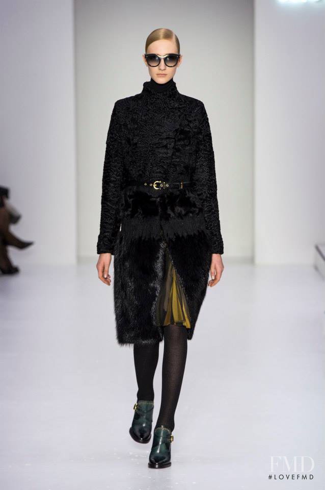 Charlotte Lindvig featured in  the Salvatore Ferragamo fashion show for Autumn/Winter 2014